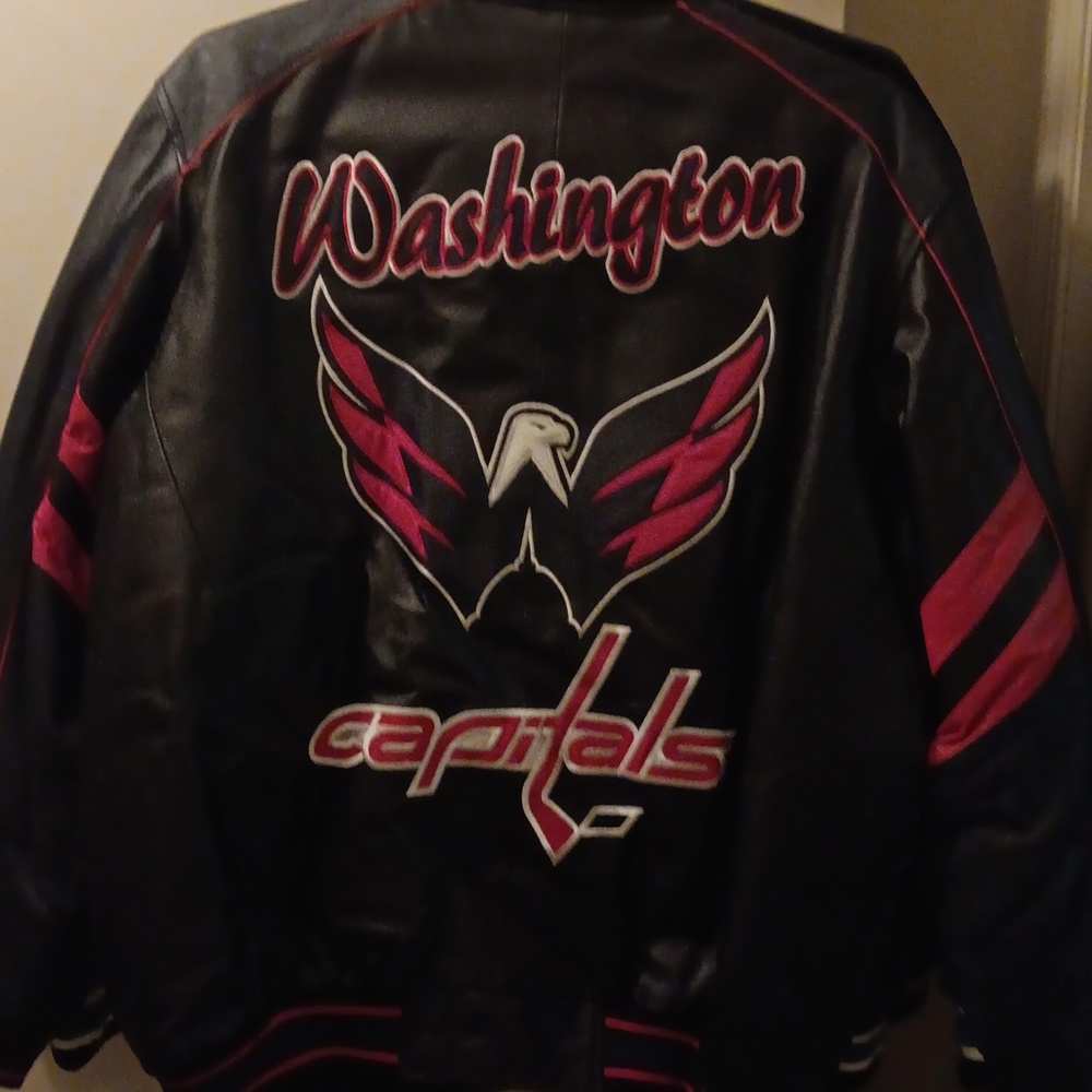 Washington capitals leather jacket x x l